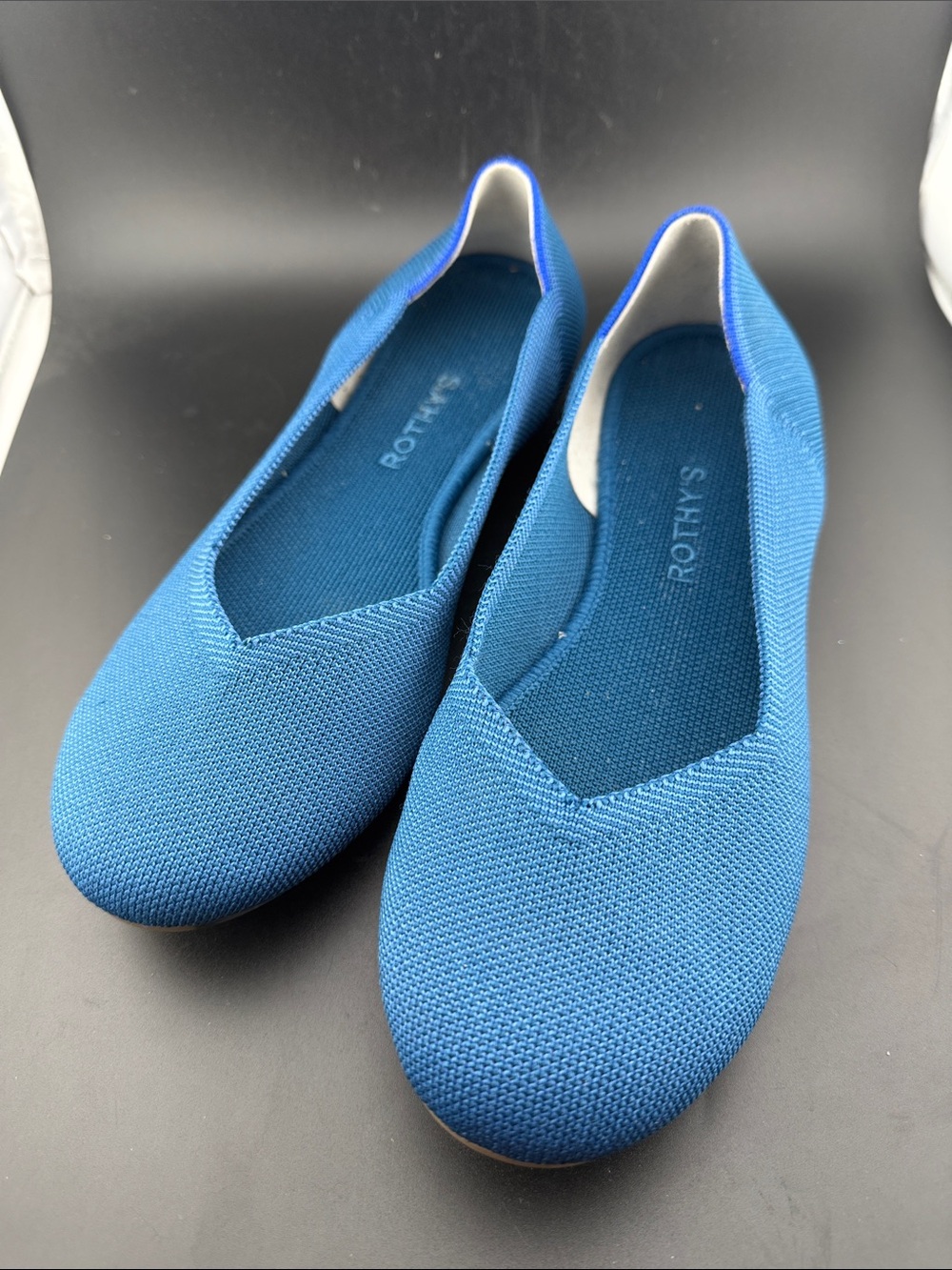 Rothy's Flat Women's Size 10 US Blue Peacock Slip On Round Toe Shoes RETIRED